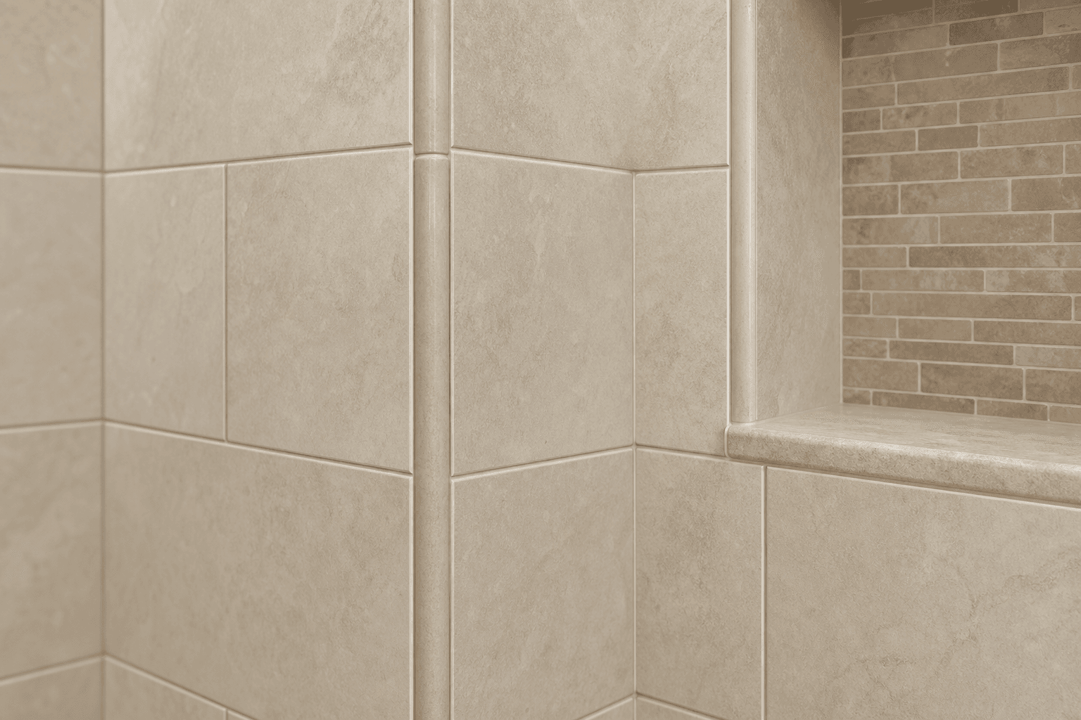 Quality cabinet installation detail showing aligned doors and finished end panels