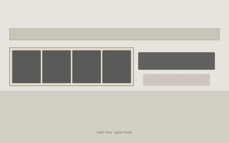 Dark Grey on kitchen cabinets