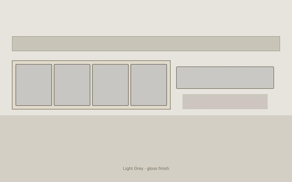 Light Grey on kitchen cabinets