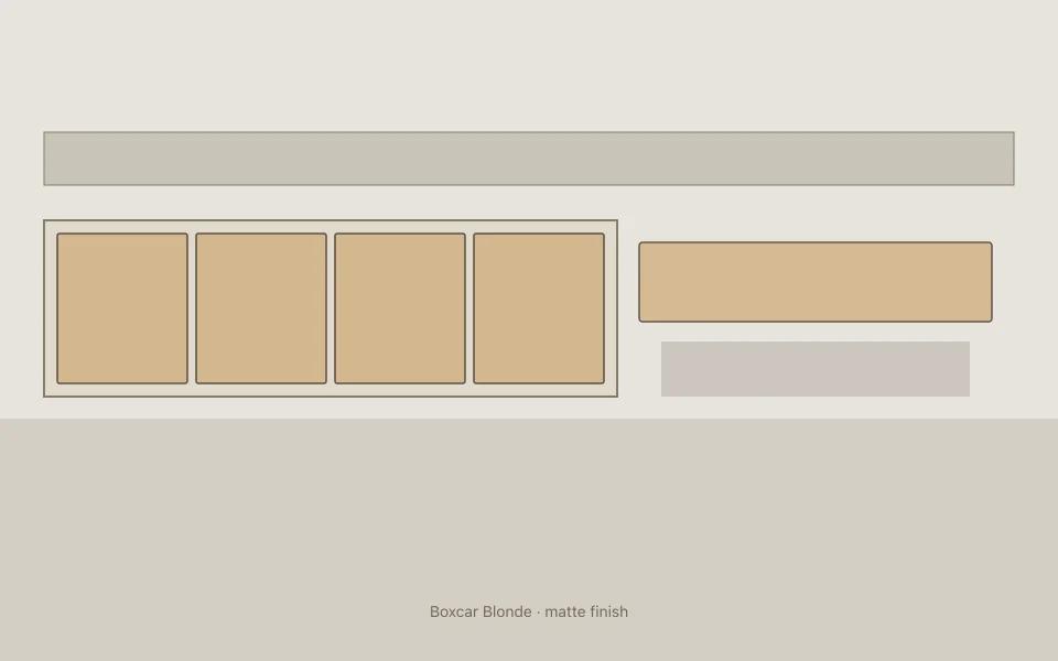 Boxcar Blonde on kitchen cabinets