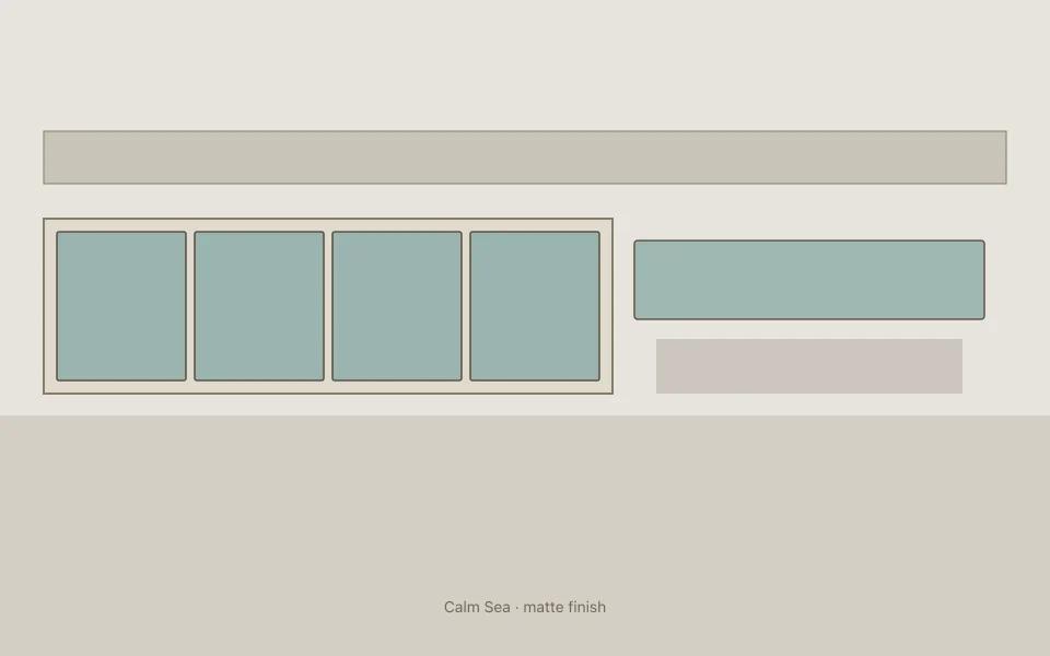 Calm Sea on kitchen cabinets