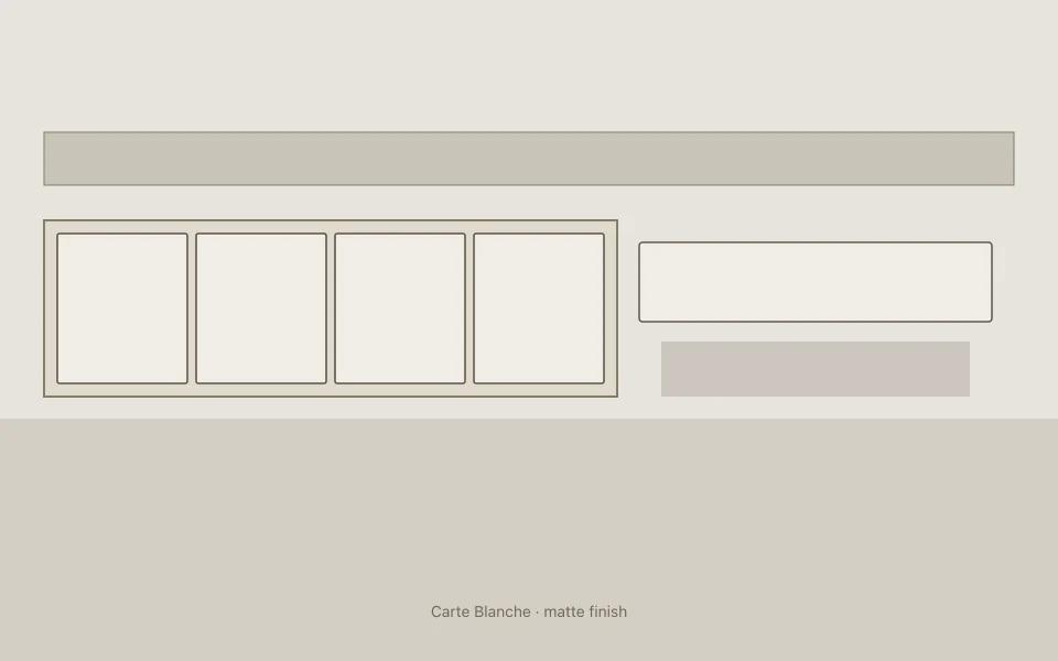 Carte Blanche on kitchen cabinets