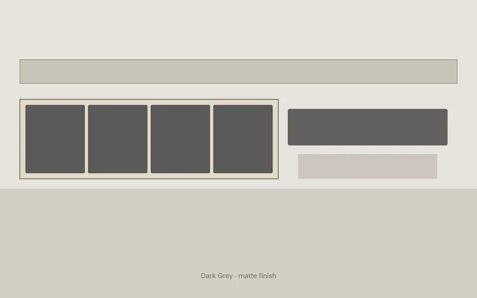 Dark Grey on kitchen cabinets