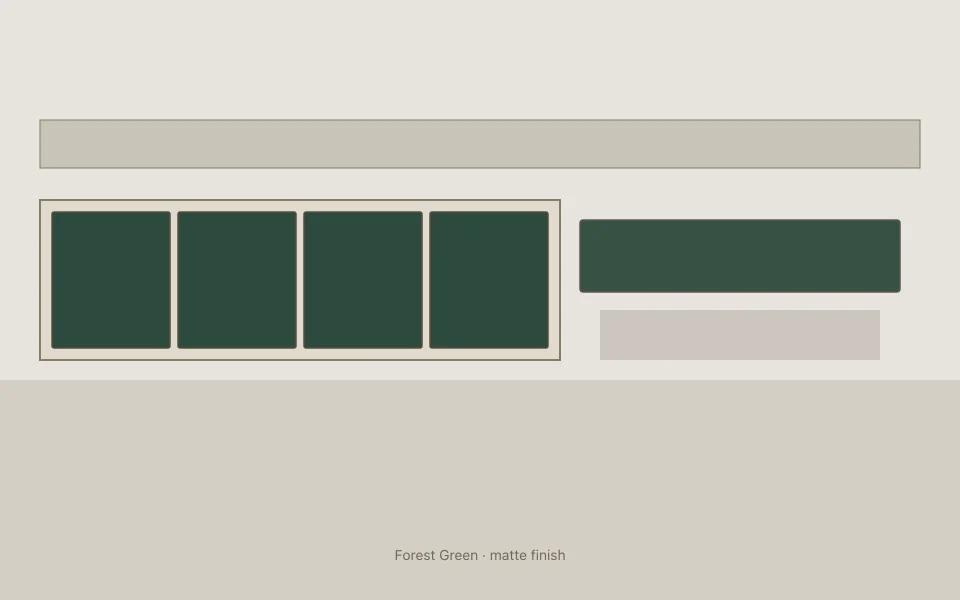 Forest Green on kitchen cabinets