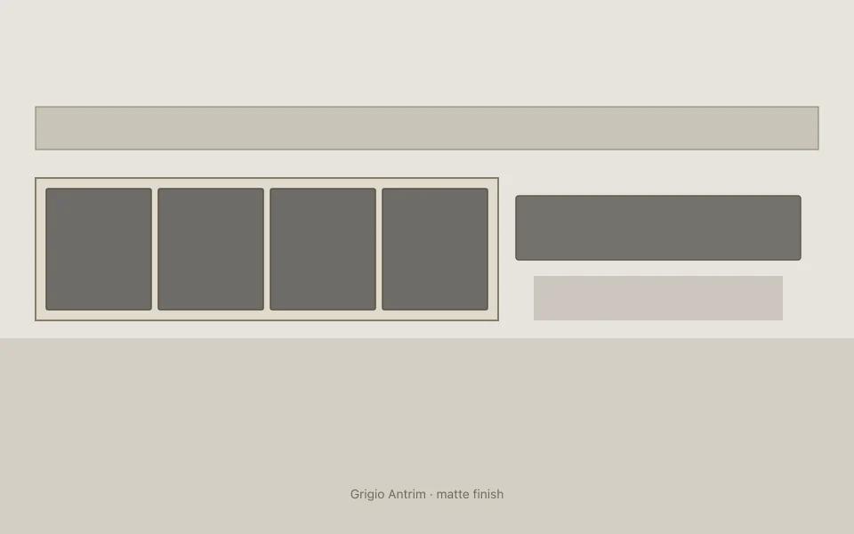 Grigio Antrim on kitchen cabinets