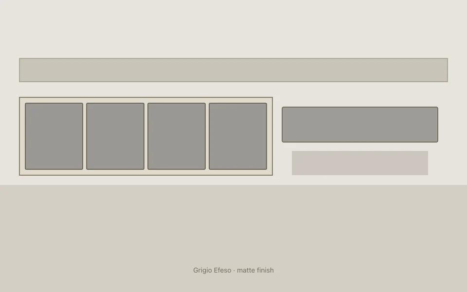 Grigio Efeso on kitchen cabinets