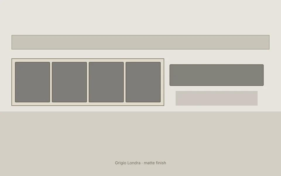 Grigio Londra on kitchen cabinets