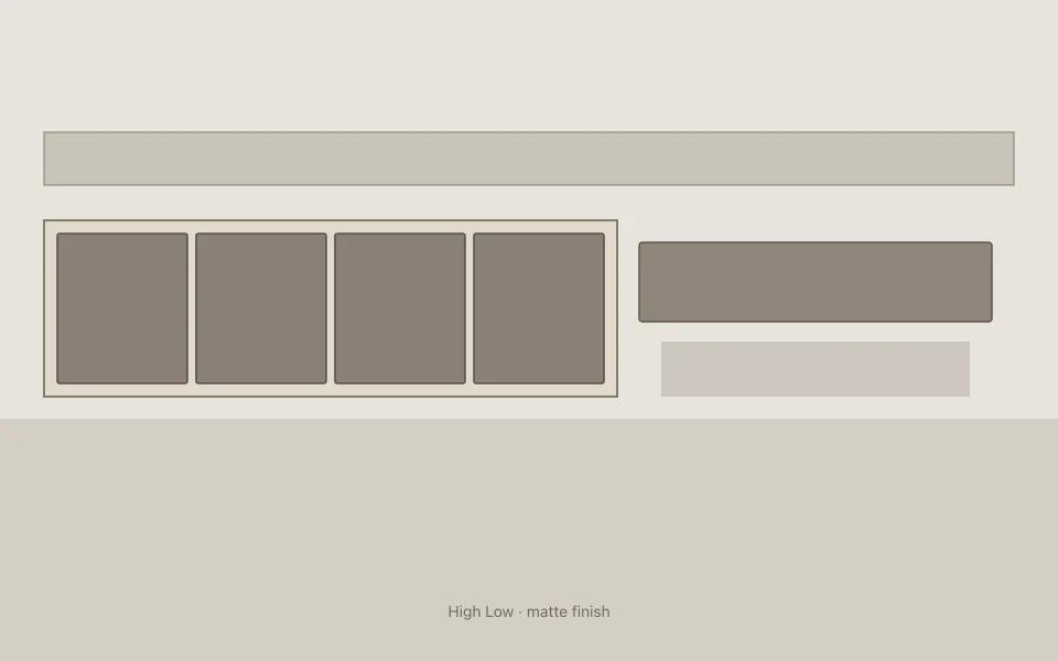 High Low on kitchen cabinets