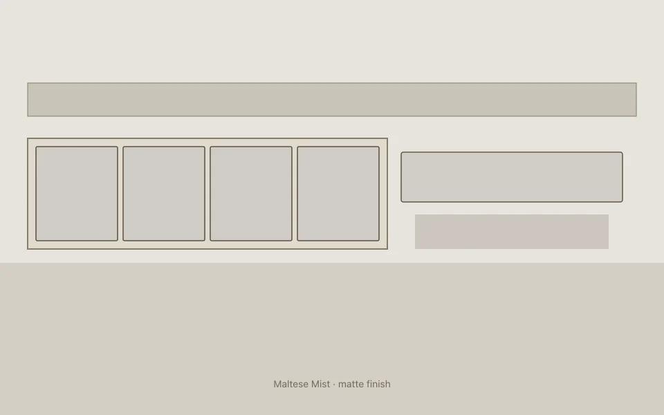 Maltese Mist on kitchen cabinets