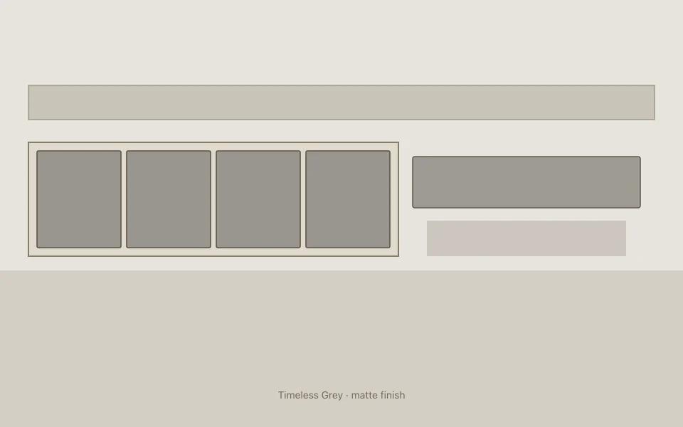 Timeless Grey on kitchen cabinets