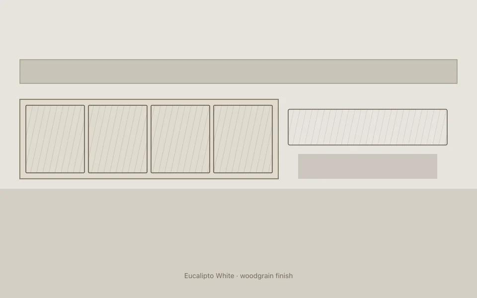 Eucalipto White on kitchen cabinets