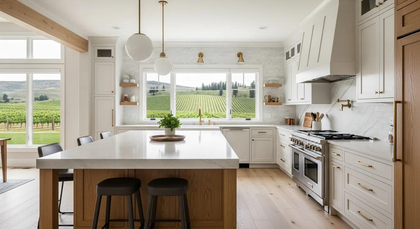 Walk-in pantry cabinets with custom shelving in a Caldwell kitchen