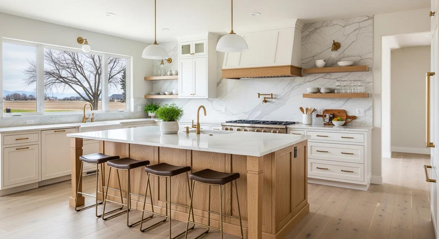 Efficient kitchen cabinet layout with clear work zones in a Nampa home