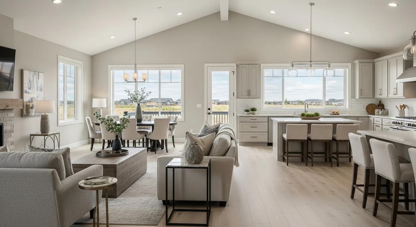 Kitchen cabinet run illustrating linear-foot planning in a Meridian home