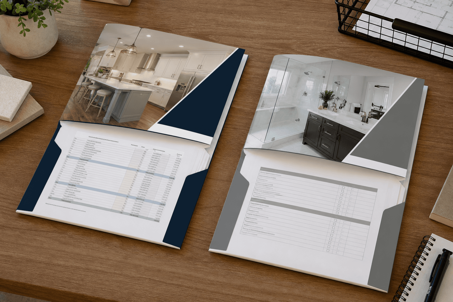 Side-by-side cabinet quote comparison for kitchen and bath packages