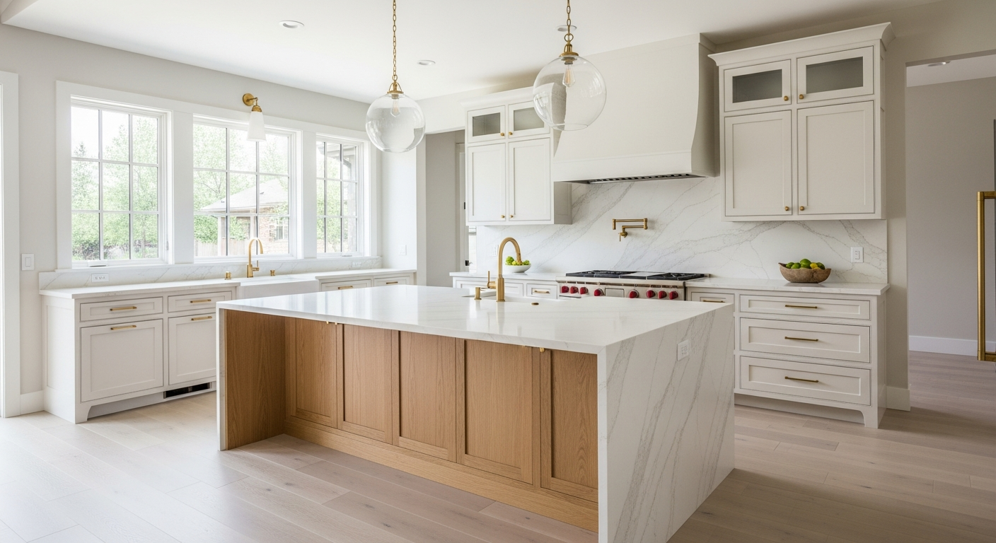 Luxury kitchen remodel with premium finishes in an Eagle executive home