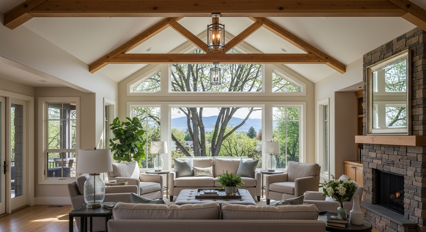 Room addition seamlessly tied into an existing Boise home exterior