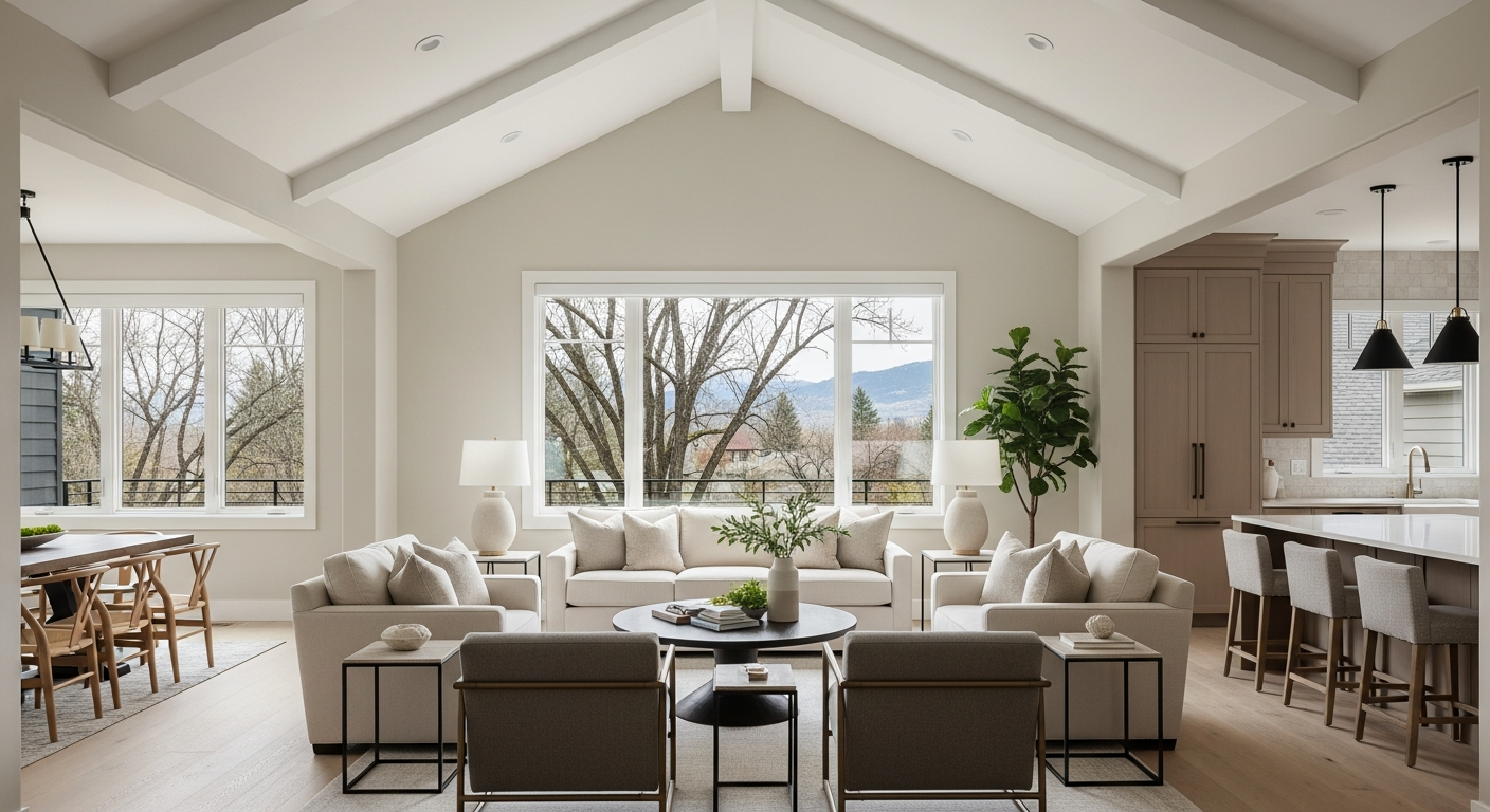 Whole-home remodel interior with open living space in Boise