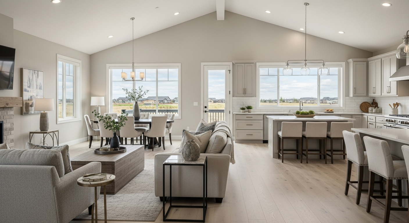 Whole-home renovation showing finished living areas in a Meridian home